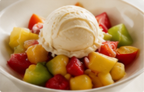 Ensalada de frutas con helado